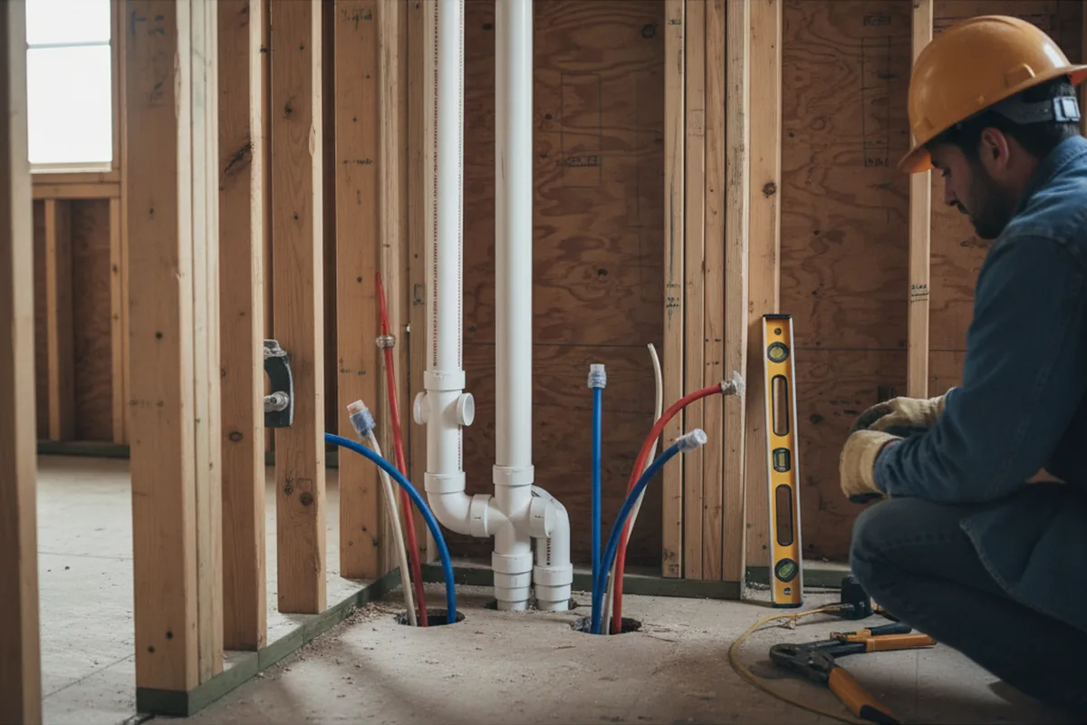 Drain and supply rough-in during Sump Pump Repair in Waleska